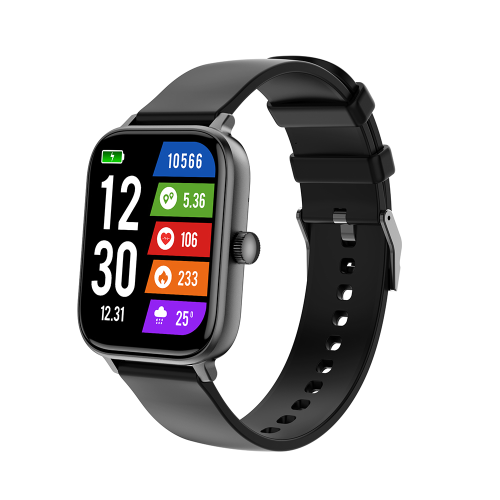 1.83 Cal sprytny zegarek robić fitnessu sportowy z ekranem dotykowym dla mężczyzn kobiet Bluetooth połączenie monitorowanie zdrowia AI głos asystent Smartwatch: czarny