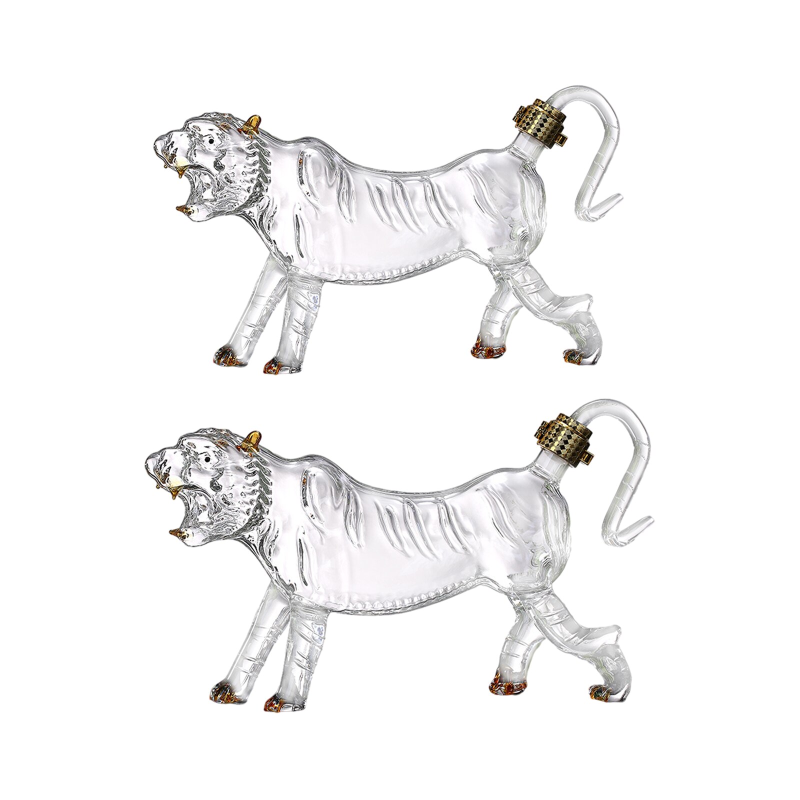 1Pcs Whisky Decanter Glass TIGERS Shape Tequila Bourbon Lead Free Entertaining Drinkware Novelty for Home Bar Dining Adults Men