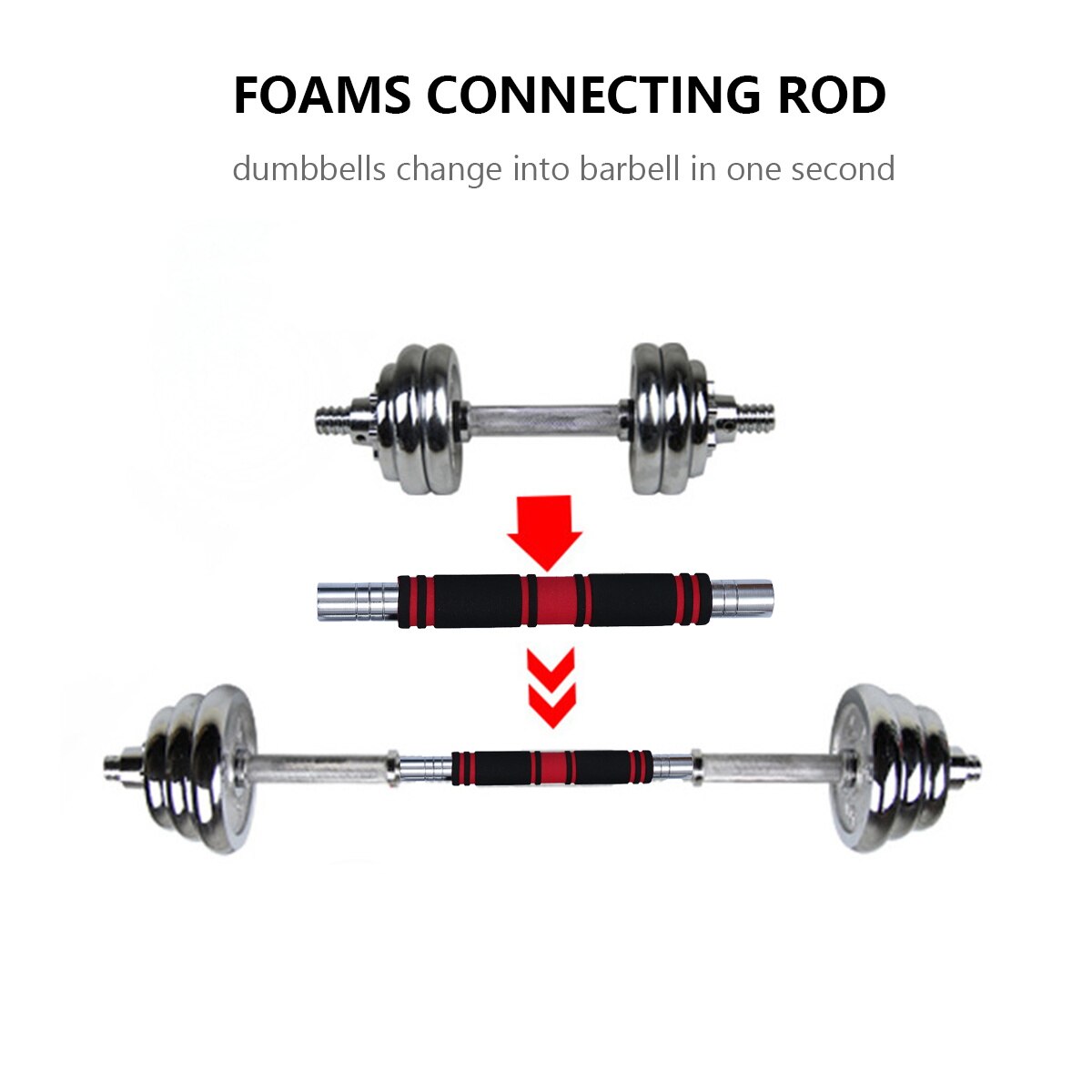 2pcs Dumbbell Connecting Rod Durable Dumbbell Connector with Spanner and Bolt