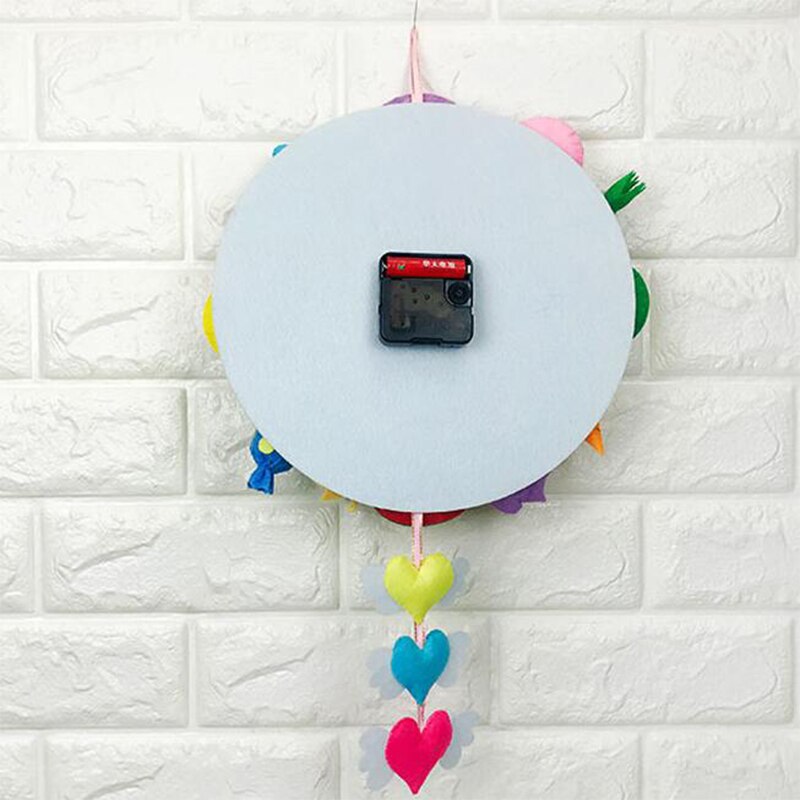 Cartoon Animal Home DIY Wall Clock Set Free Cutting Felt Material Handmade Cloth Clock Home Hanging Decoration Wall Clock