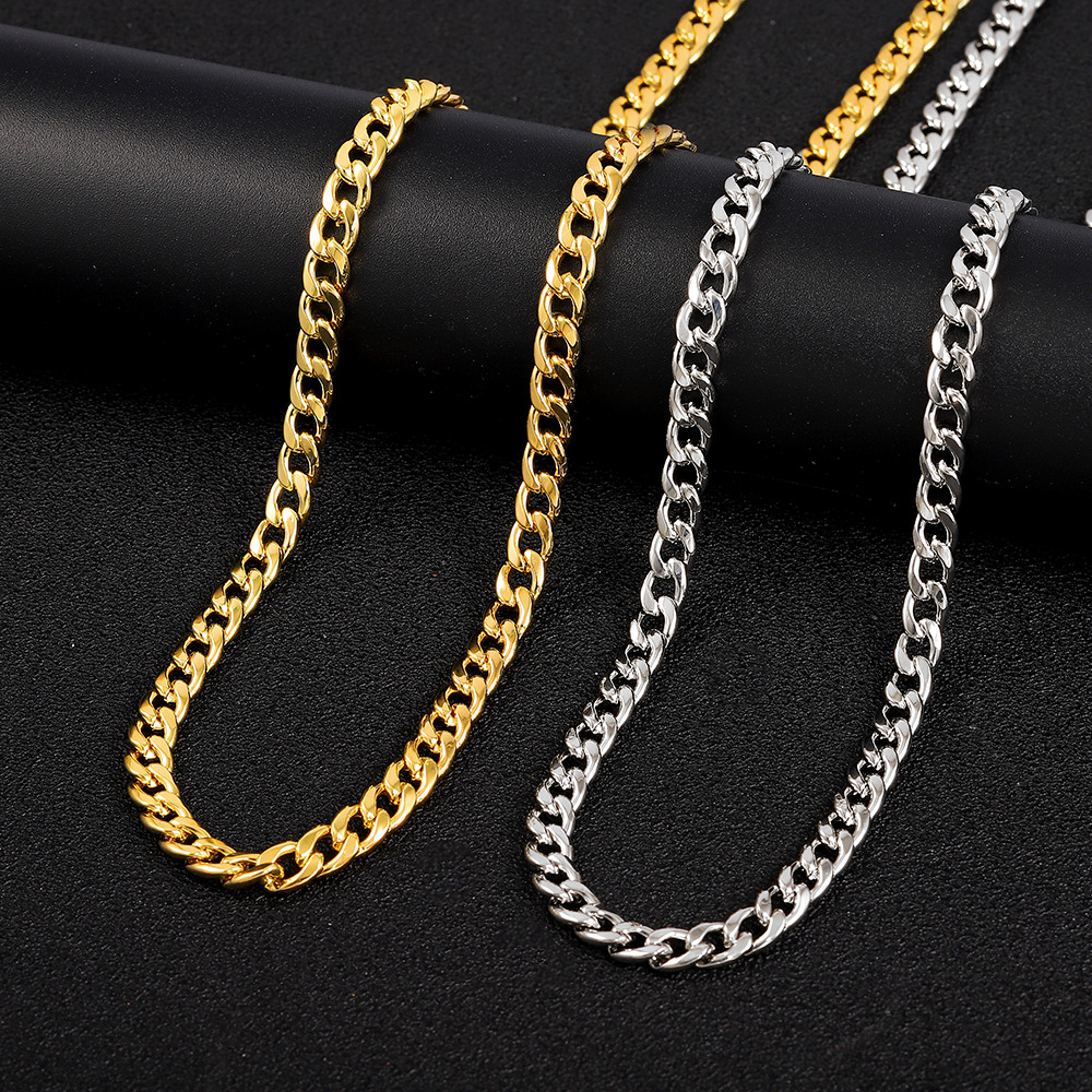 Classic Cuban Link Chain Smooth Necklace Jewelry Party Men and Women Suitable For All Occasions