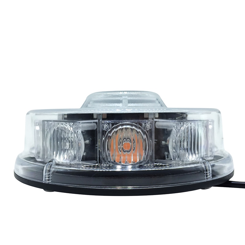 Luz LED de advertencia de policía para vehículo, luces estroboscópicas de emergencia de 12V, 30W, resistentes al agua, 10 led, color amarillo, montadas magnéticas