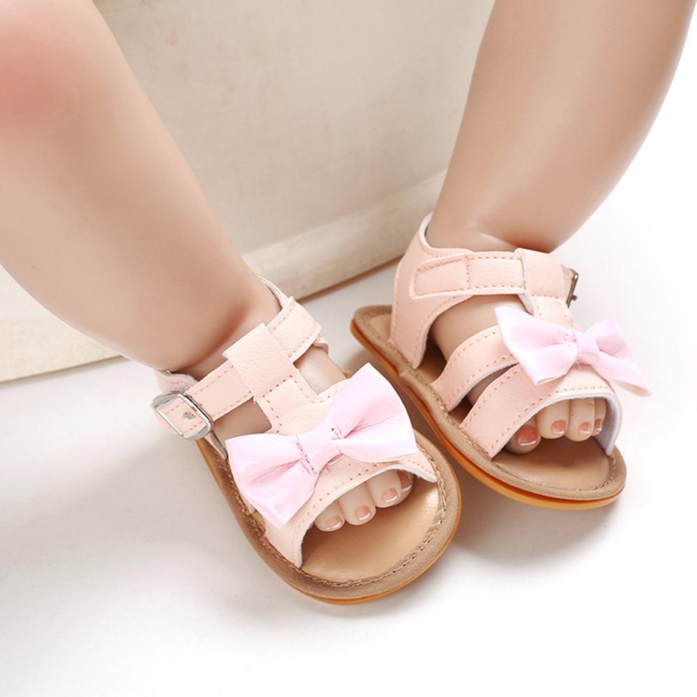 Été bébé filles Bow PU cuir fond souple bambin sandales 0-18 M