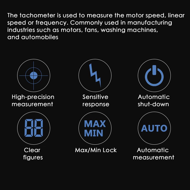 Handheld Digital Photo Tachometer Non-Contact Rotation Speedometer Speed Gauge Speed measuring instrument