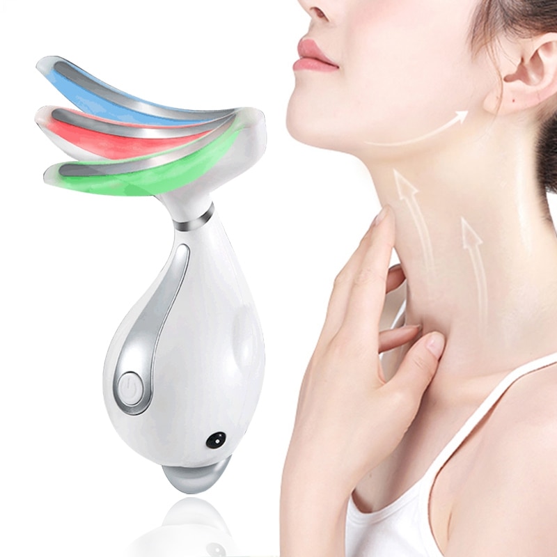 Elektrische Nek Massager Lift Rimpel Verwijderen Handheld Trillingen Hals Gezicht Massage Lifting Dubbele Kin Dunne Beauty Massage Tool