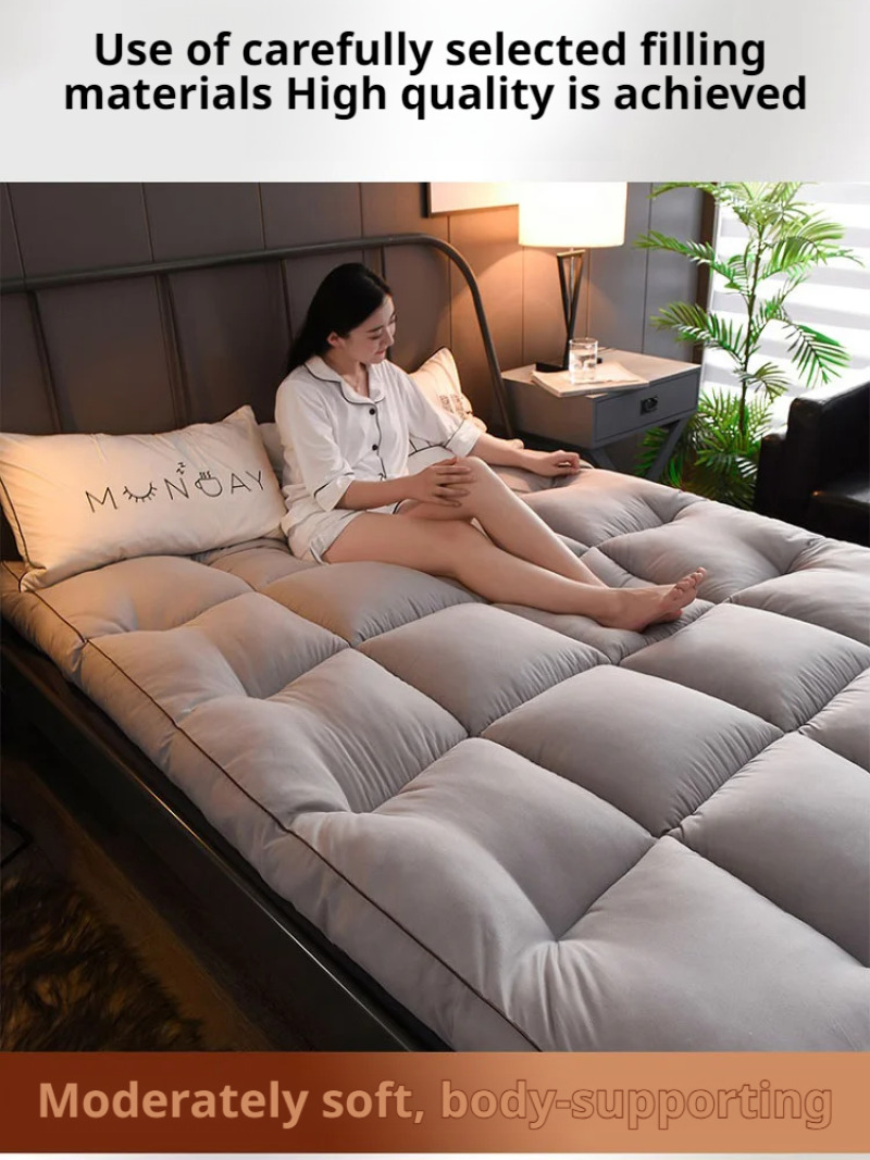 Studentenslaapzaal Donsmatras verdikt thuis eenpersoonsbed dubbel opvouwbare zachte mat Hotel speciaal kussen dekbed Tatami-matras