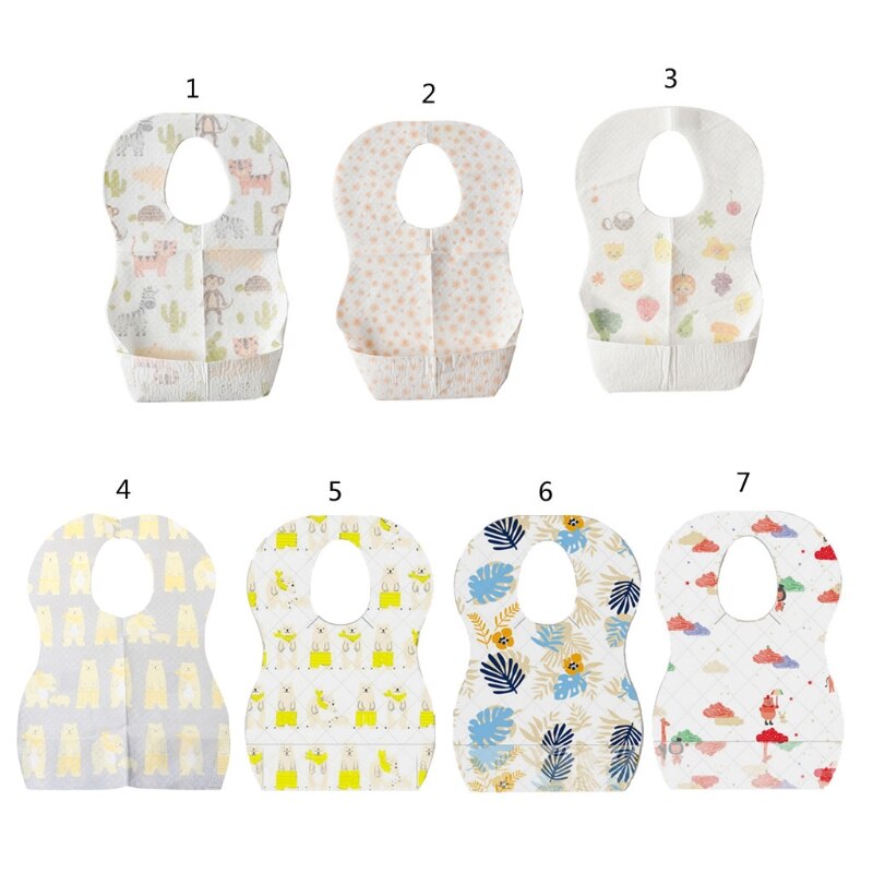 10 Stuks Wegwerp Baby Slabbetjes Verstelbare Spenen Slabbetjes Voor Reizen Leuke Baby Kleding Protector Voor Baby Jongens En Meisjes