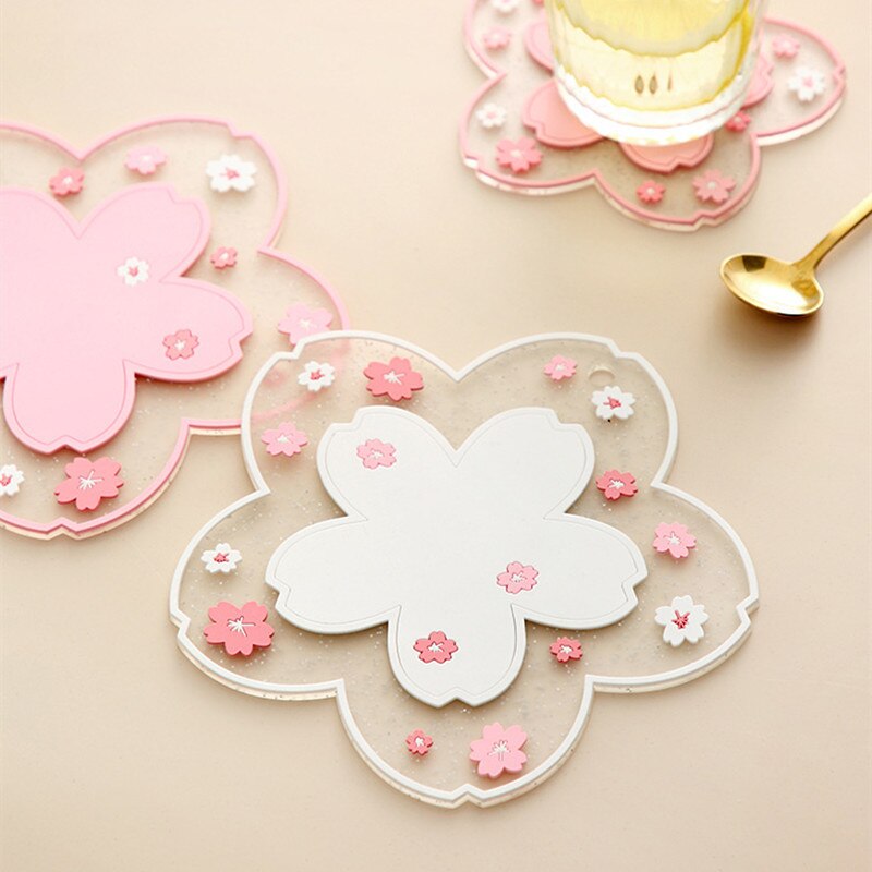 Cherry Blossom Isolatie Tafel Mat Familie Kantoor Anti-Skid Thee Cup Melk Mok Koffie Cup Bureau Pad