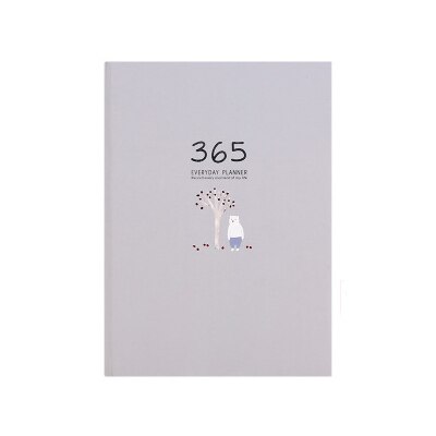 Schedule Notebook 365 Days Planner Weekly Monthly Yearly Plan Book 128 Sheets, 80g Paper PU Hard Cover Student Time Management: Gray