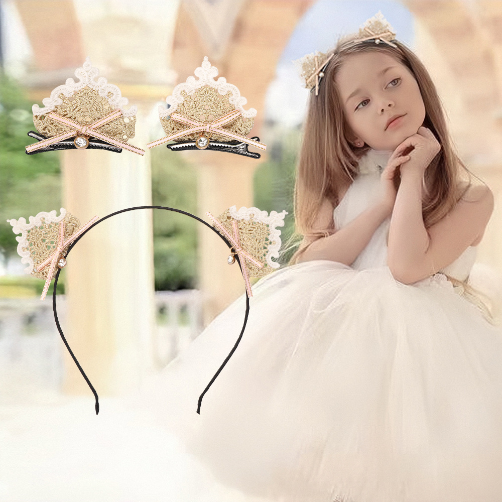 Leuke Meisjes Lolita Accessoires Retro Kant Haarspelden Hoofdbanden Chouchou Prinses Hoofddeksels Kids Haar Accessoires