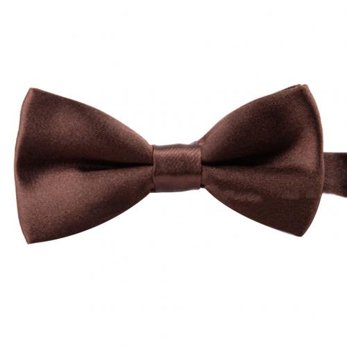 Baby kinderstropdas effen kleur verstelbare stropdas strik feest fotografie rekwisieten elastische kleurrijke vlinder satijnen feest accessoire: Koffie