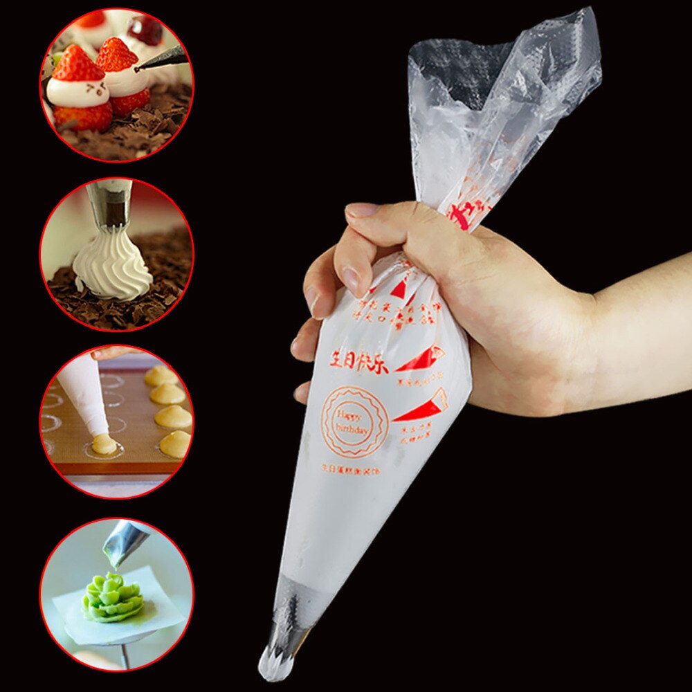 Boquilla de escarcha desechable para bolsa de plástico de alimentaria, boquilla de escarcha para decoración de pasteles, boquillas de pastelería, herramienta para decoración de pasteles de boda, 100 Uds.