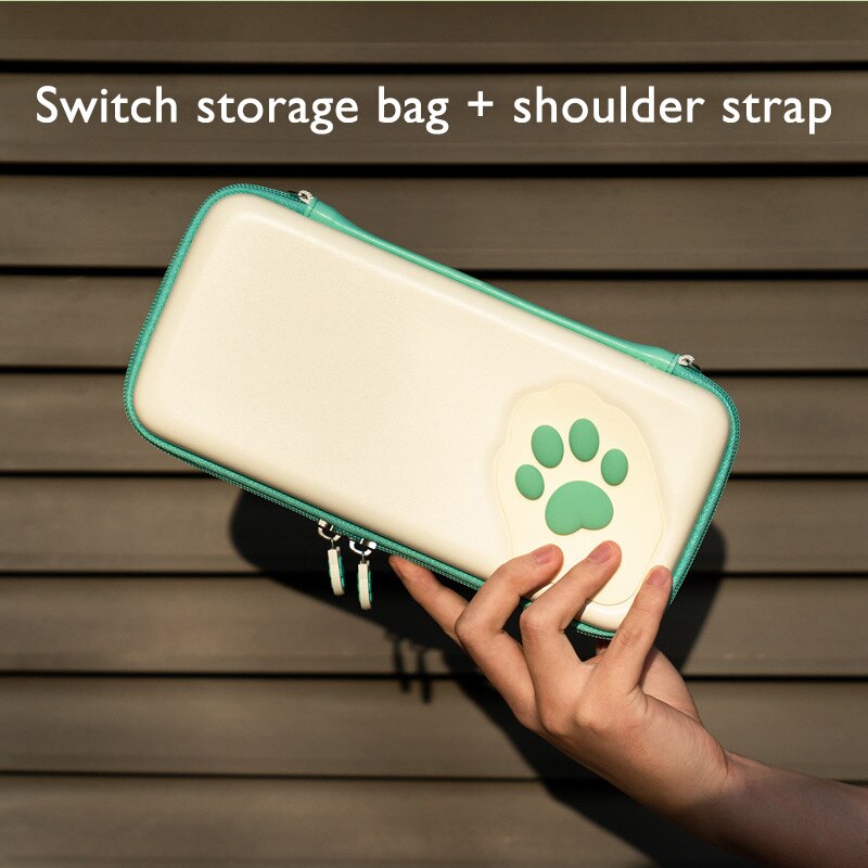 Nintend Switch Case Cat Claw CP Storage Bag NS Silicone Hard Shell Cover Box For Nintendo Switch Lite Game Console Accessories: Green Switch Case