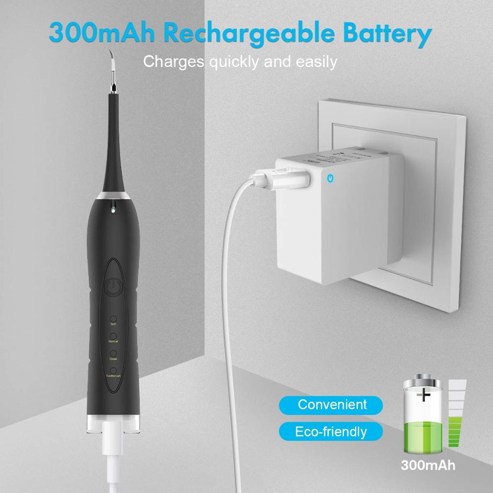 Détartreur dentaire électrique Ultra sonique détartreur dentaire dissolvant de calcul de dents outil de tartre de taches de dent avec 5 têtes de brosse remplaçables