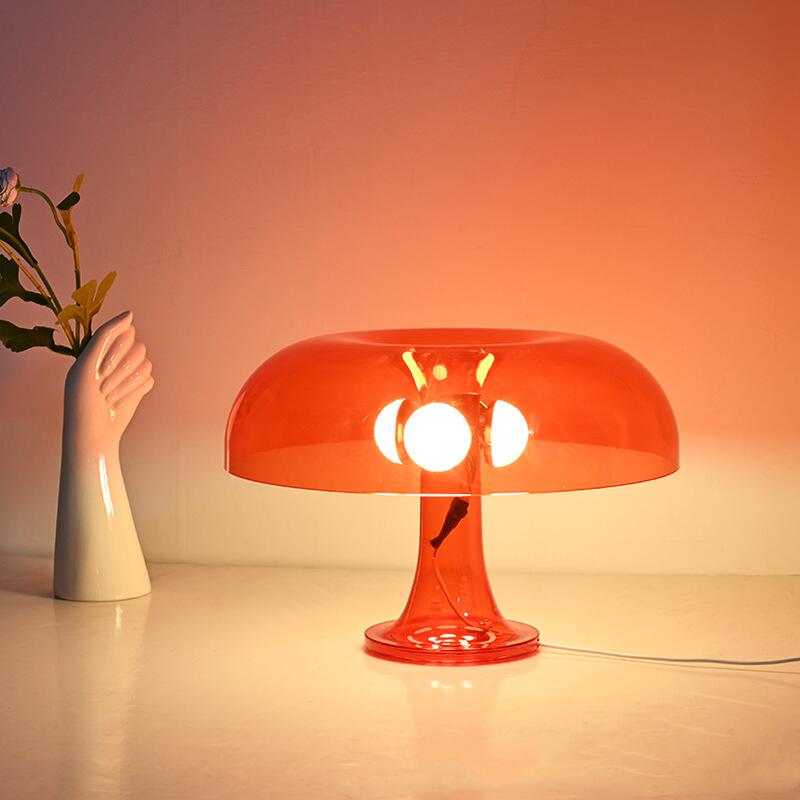 Nueva lámpara de mesa de hongos LED para decoración de hotel, dormitorio, sala de estar, iluminación minimalista moderna, luces creativas de escritorio