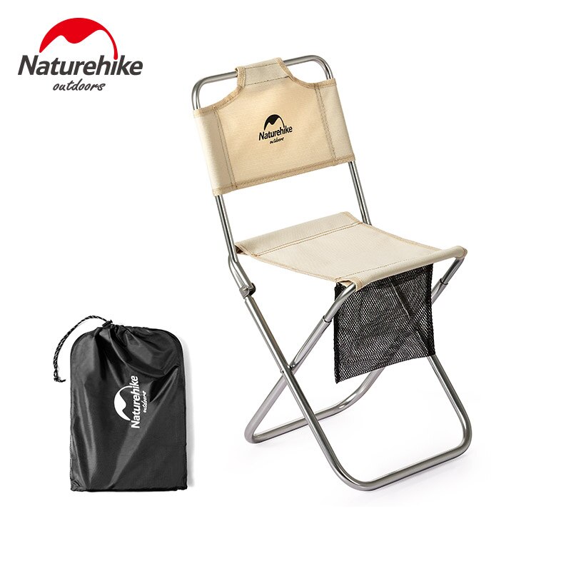 Naturehike aluminiumslegeringsramme 600d oxford stof stof udendørs camping foldestol relax hvile ryglæn stol til fiskeri: Khaki