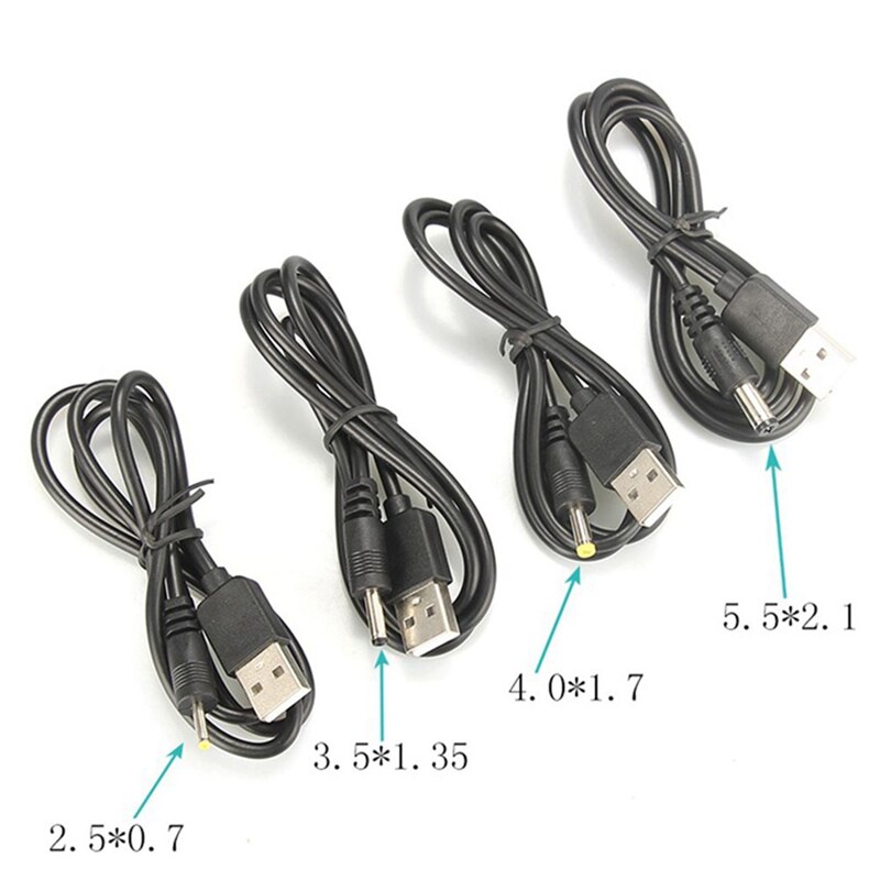 1PCS USB To 5.5*2.1/2.5*0.7/4.0*1.7mm DC Power Cable 5V Adapter Jack Power Charger Cable Connector Tablet Speaker