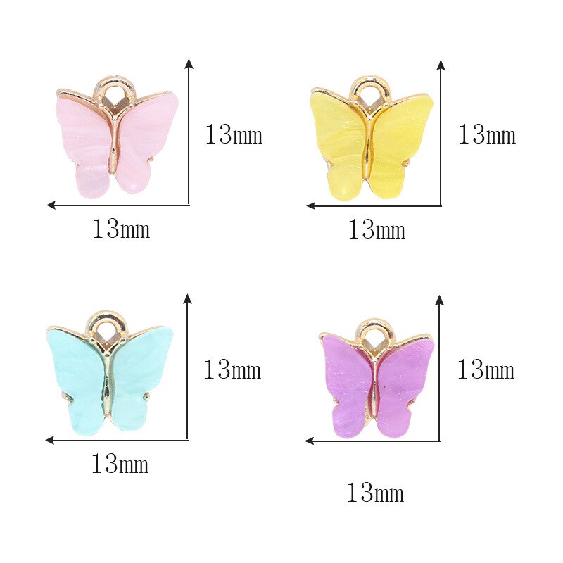 10Pcs Hars Dier Vlinder Bedels Voor Sieraden Maken Hangers Kettingen Leuke Oorbellen Diy Armband Handgemaakte Accessoires