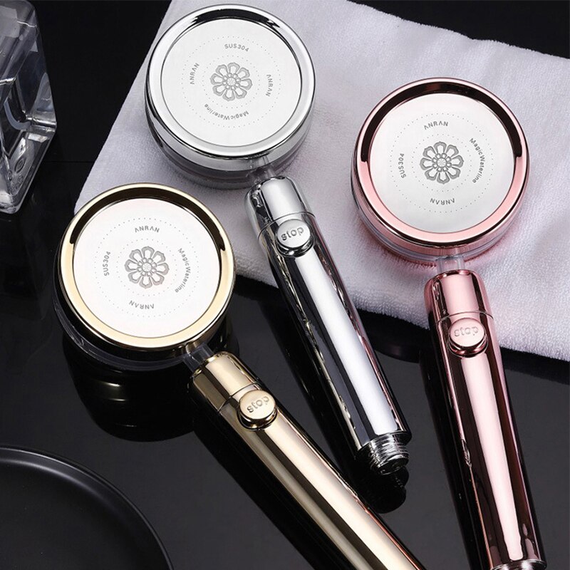 Turbocharged Shower Head High Pressure Magic Waterline Spa Massage 360 Degree Shaking Head Bathe Shower For Bathroom Accessories