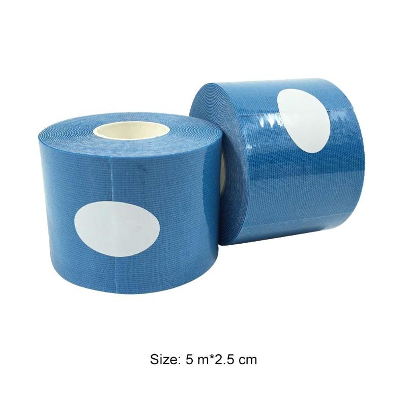 Holdbart kinesiologibånd multifunktion 5 mx 2.5cm kinesiologibånd bandage sport fitnessrulle elastisk klæbemærkat: Blå