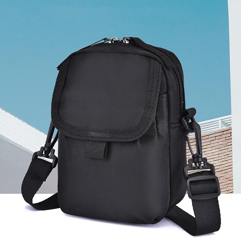 Sac à bandoulière messager voyage Simple décontracté solide rabat intérieur fente poche unique fermeture éclair polyvalent doux Oxford unisexe: Default Title