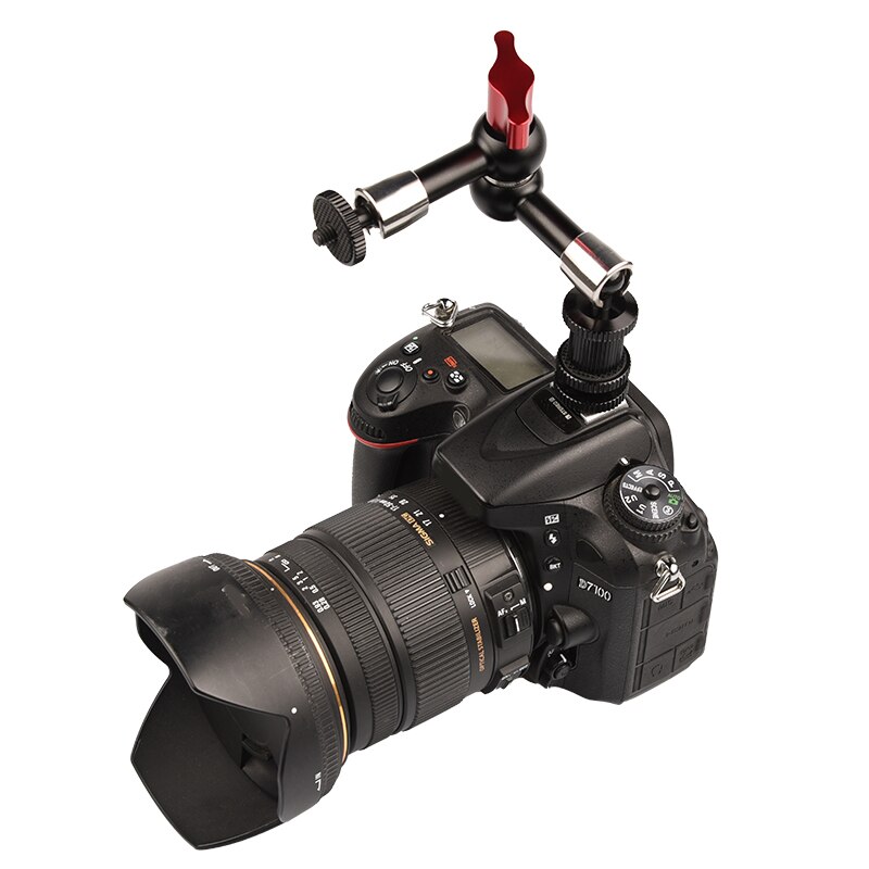 7/11inch Adjustable Articulating Friction Magic Arm Large Clamp Compatible with DSLR Camera Rig LED Lights Flash Light H