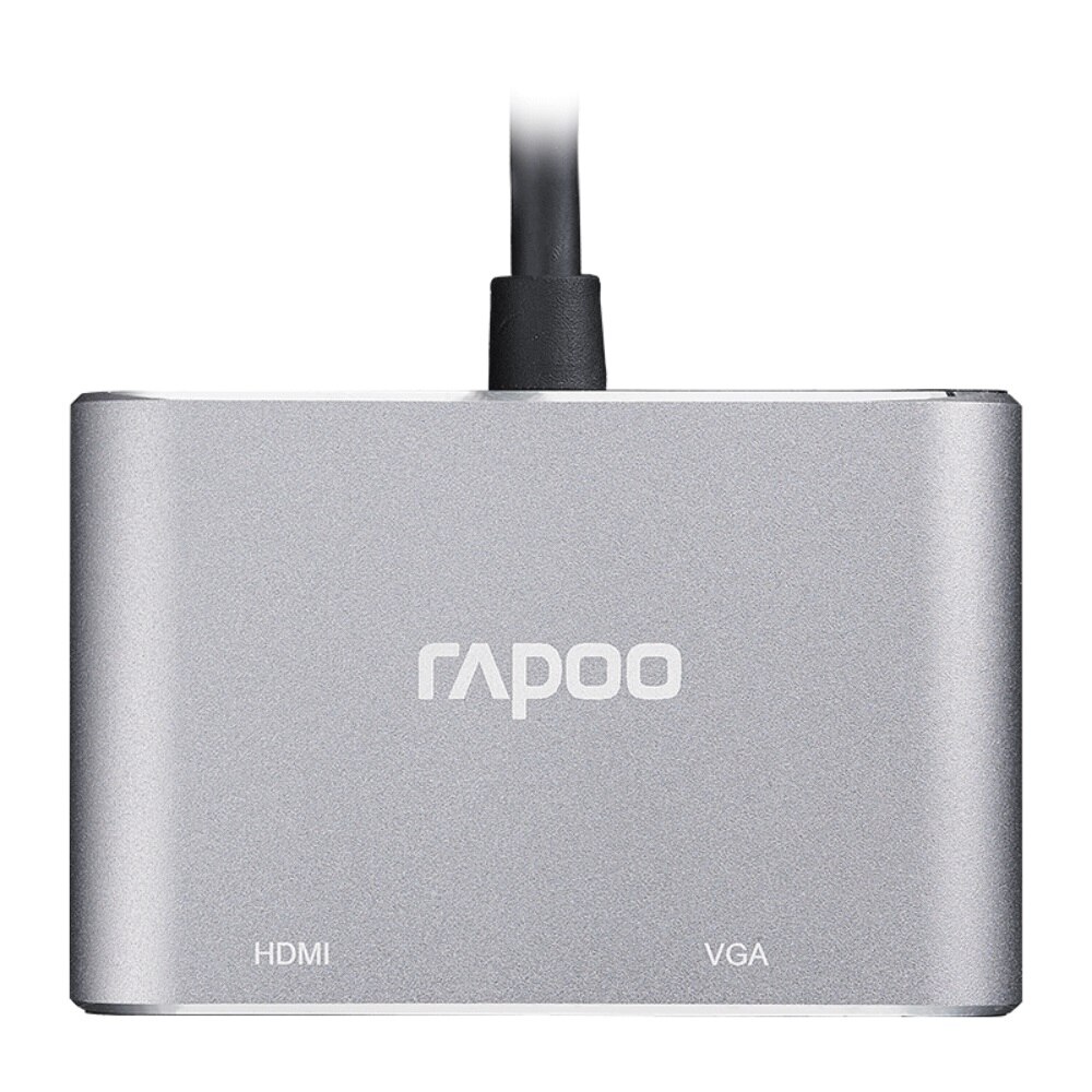 Rapoo XD10V Laptop Docking Stations USB-C 2-Port Splitter Converter USB-C Naar Hdmi Vga Multifunctionele Adapter