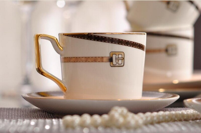 European British ceramic bone china tea set coffee set aristocracy cup with saucer: Default Title