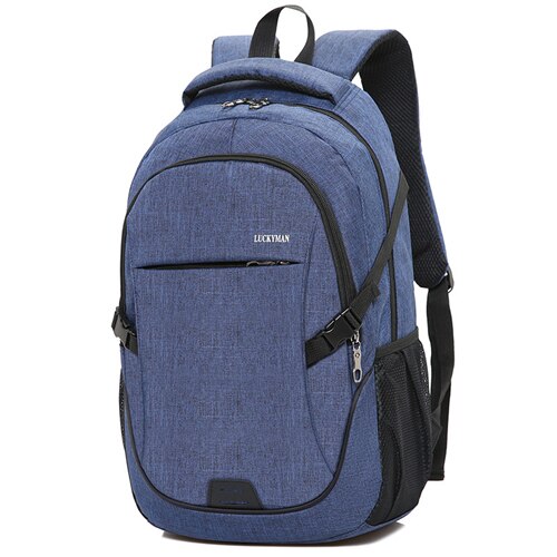 Mochila escolar impermeable de nailon para niños y adolescentes, morral escolar de gran capacidad para ordenador portátil de negocios: blue