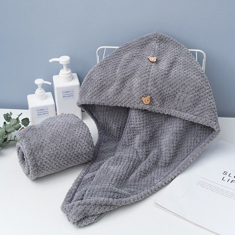 Vrouwen badkamer microvezel handdoek voor het haar, snel drogende handdoek, snel drogende handdoek, haarmagie drogende tulband: 02