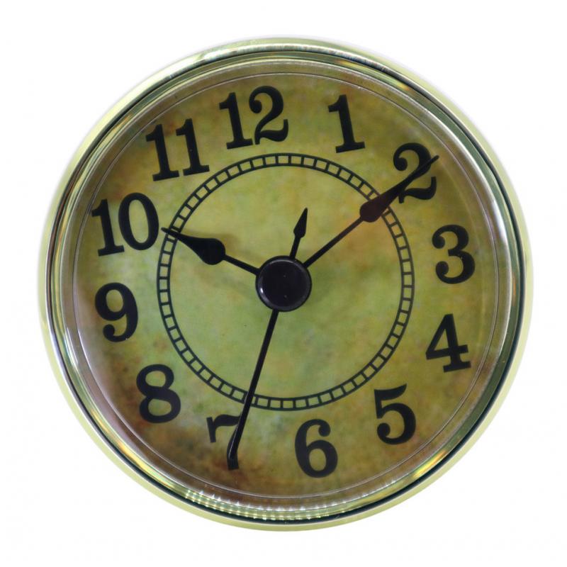 70mm cadran chiffre arabe rond Quartz horloge insérer mouvement garniture dorée