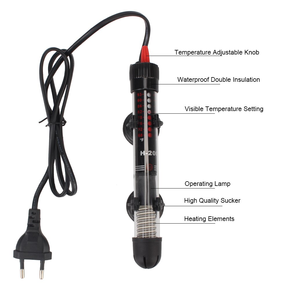 Fish Tank Water Heating Rod EU 220v-240v 25W Aquarium thermostat Temperature Heater Rod Submersible Heater Aquarium Accessories