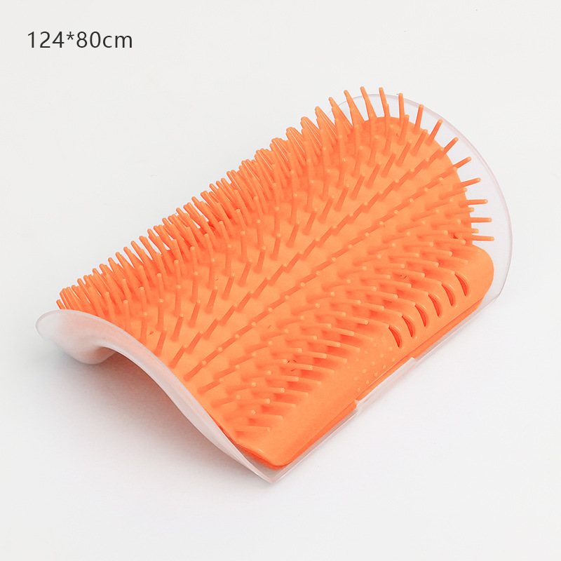 Herramienta de masaje para gatos, peine de masaje para depilación de mascotas, esquina de pared, cepillo para frotar autolimpiante, juguetes para gatos, suministros de belleza para mascotas: Negro