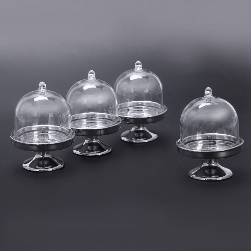 12x Mini Cake Stand Cupcake box Wedding Party Plastic Candy Box Pink