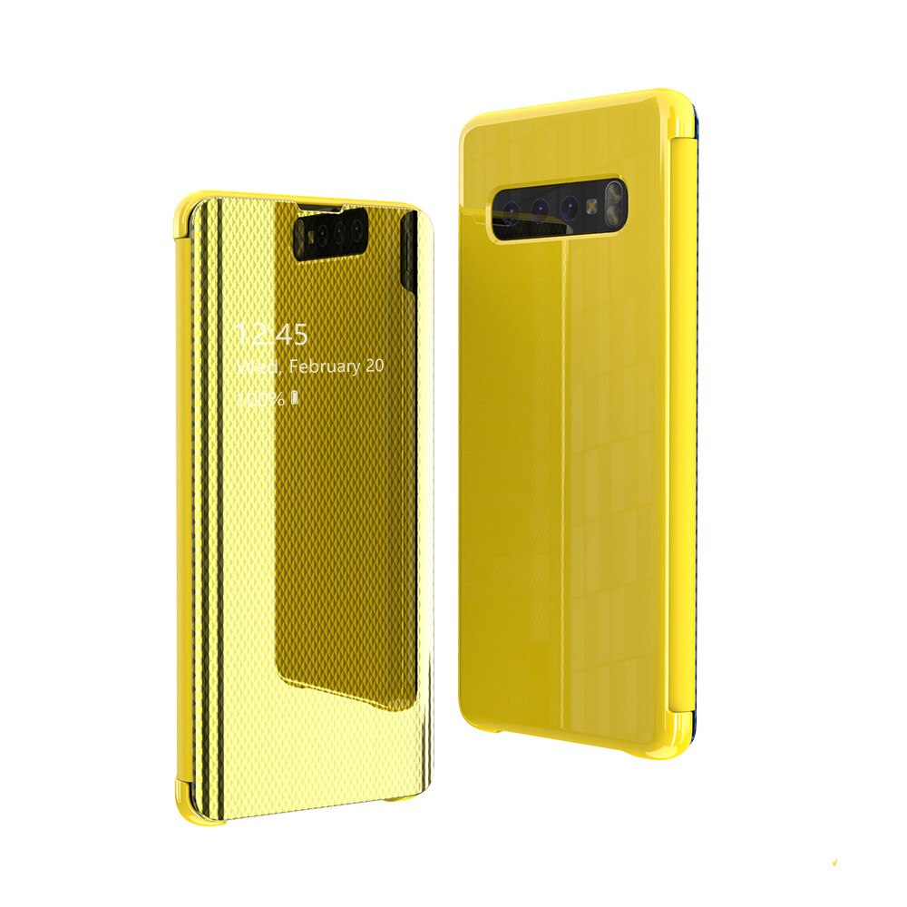 Smart mirror flip 360 phone case for Samsung Galaxy S9 S10 Plus clear cover for samsung S10e smart phone case: For Samsung S9 Plus / Yellow