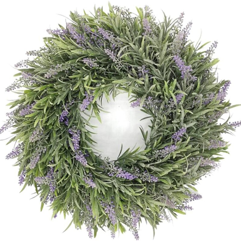 Guirnalda de lavanda Artificial con hojas florales, decoración de pared interior de puerta delantera: B