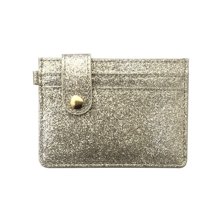 Funda universal para tarjetas de mujer y hombre, fina, con hebilla, para tarjetas, chica, rosa brillante: silver