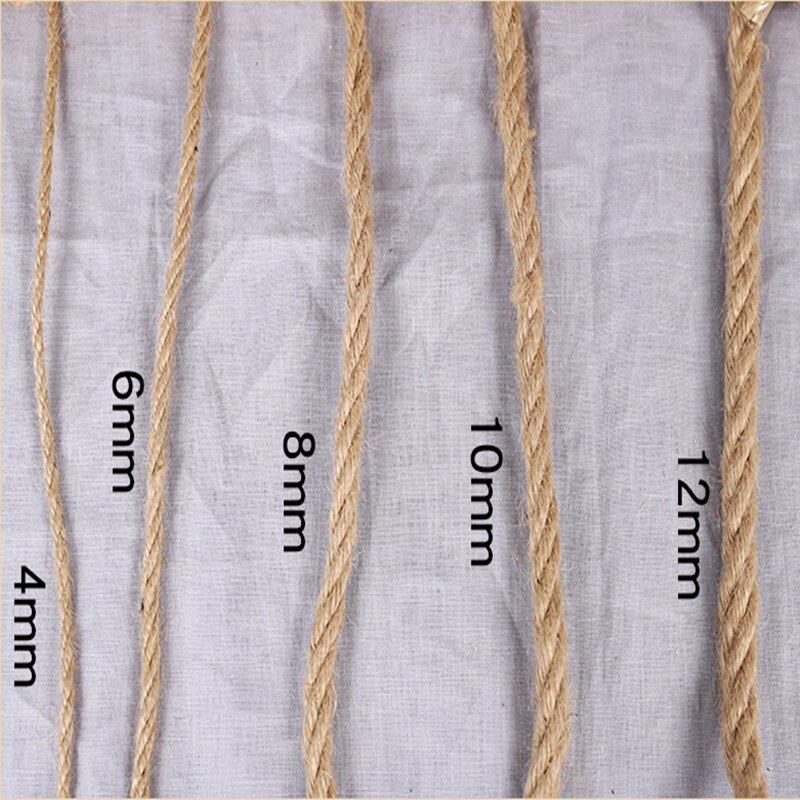 4mm-12mm Decorative Hemp jute RopeDIY macrame cord Handmade Accessories Photo Wall Rope string Clothing Party Tug of War threads