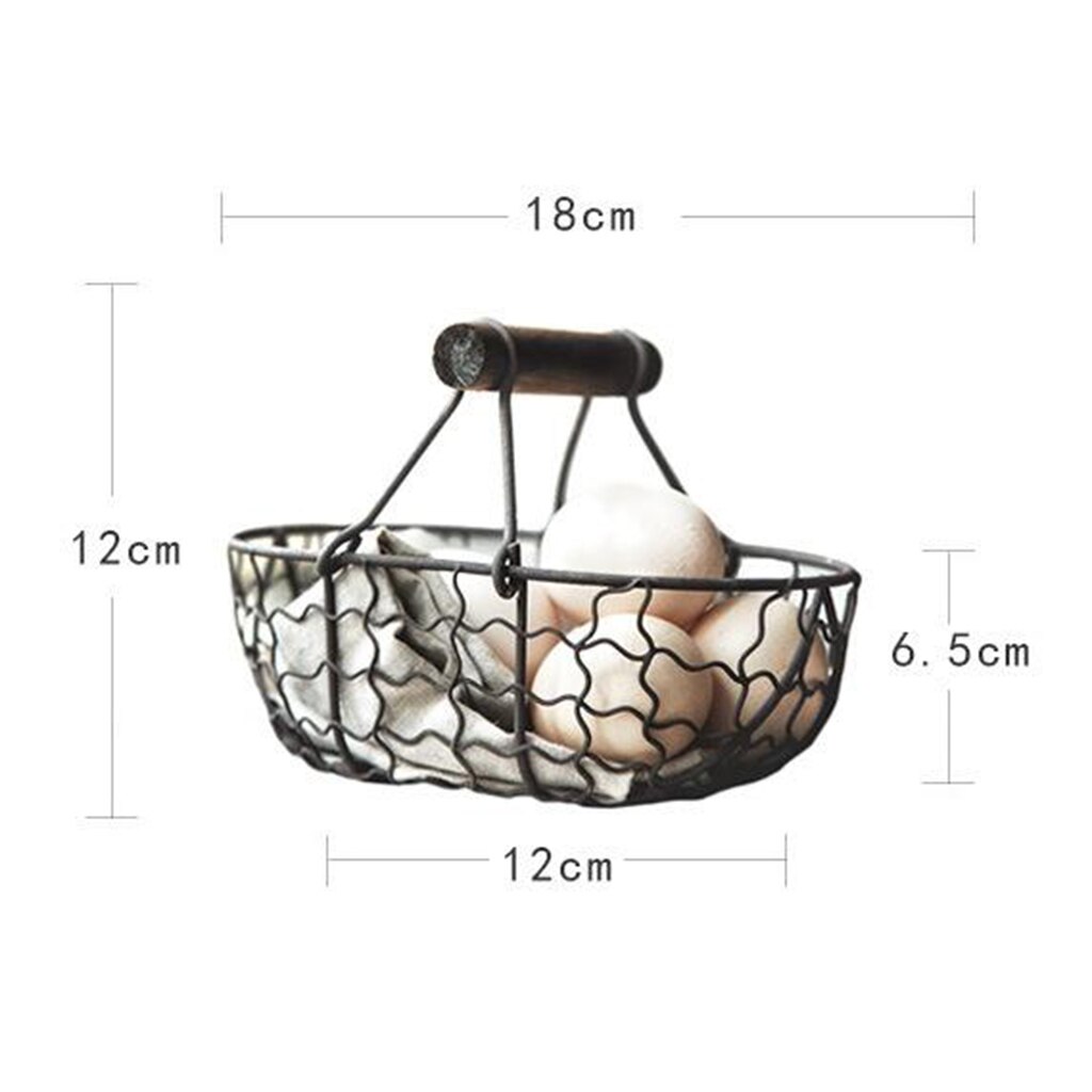 Ijzer Brood Mand Retro Metalen Opslag Mand Fruit Container Met Handvat Decor