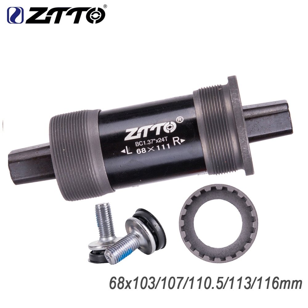 ZTTO Bicycle Square Tapered Threaded Bottom Bracket BSA 68x103mm 107mm 110.5mm 113mm 116mm for Square Tapered Spindle Crankset