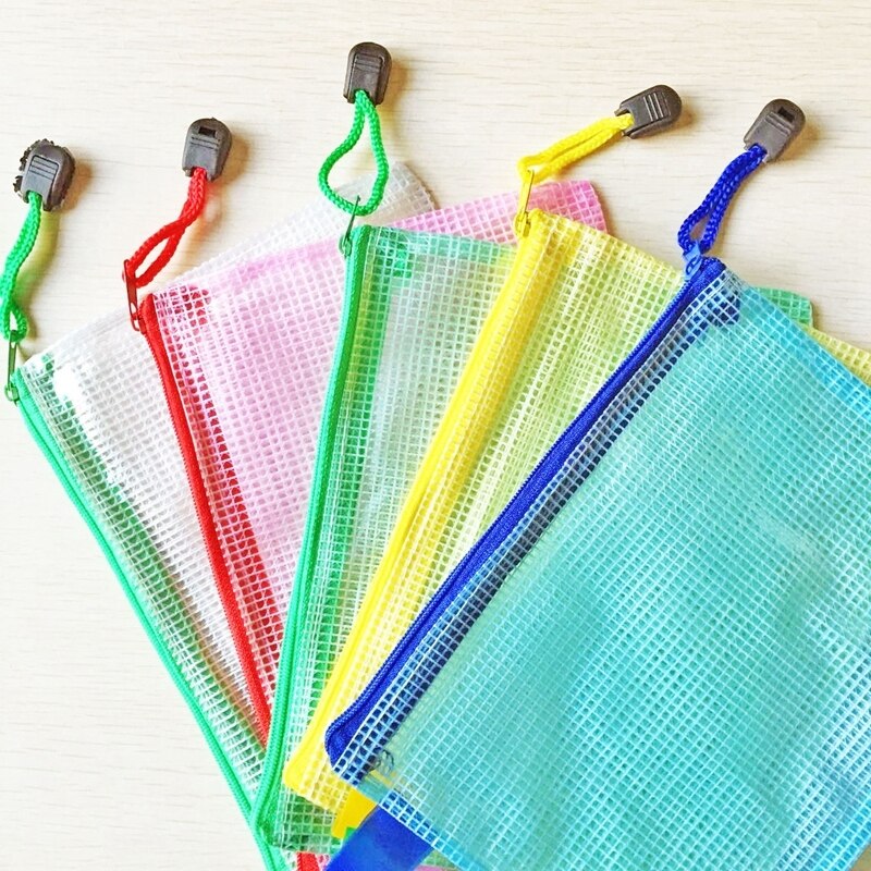 12 Uds. De bolsas de plástico con cremallera para material de papelería, carpeta de archivos, suministros escolares y de oficina, Color aleatorio, A3, A4, A5, A6, B4, B5, B6