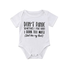 Spädbarn nyfödd baby flicka precis som min faster outfit vit romper sommar bomull jumpsuit playsuit vit 0-18m inafnt