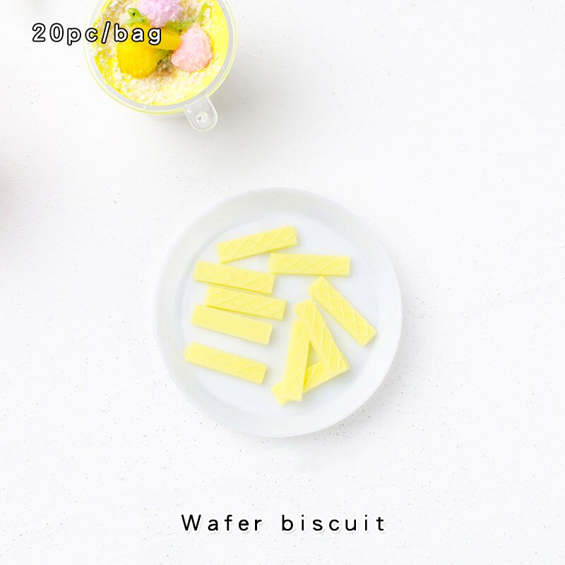 20pc Simulation Resin Walnut Blueberry Fruit Slime Accessories Lizun DIY Slime Fluffy Supplies Modeling Clay Sand Toy Decoration: Wafer biscuit