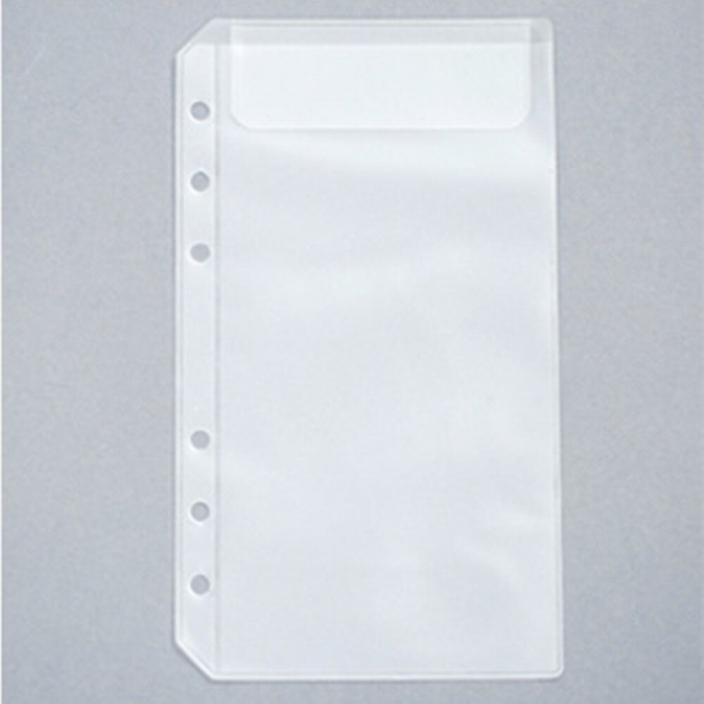 5Pcs A5 A6 Pvc Notebook Pouch Tassen 6 Gaten Losse Blad Binnenzak Voor Bindmiddel Planner Dagboek Ticket Opslag card Organizer: A6 one pocket