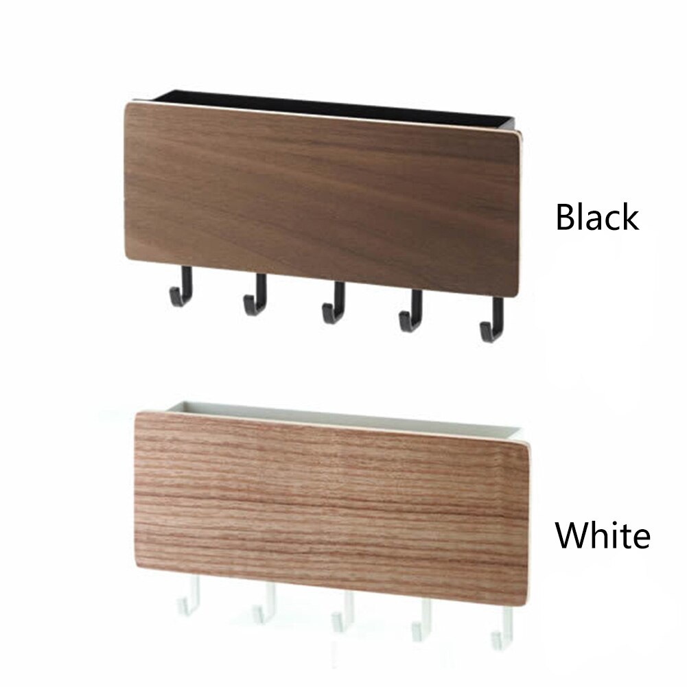 Colgador de llaves decorativo Simple y pequeño para pared, para ahorro de espacio, fácil instalación, soporte para estante de almacenamiento trasero de puerta de madera Vintage para hogar