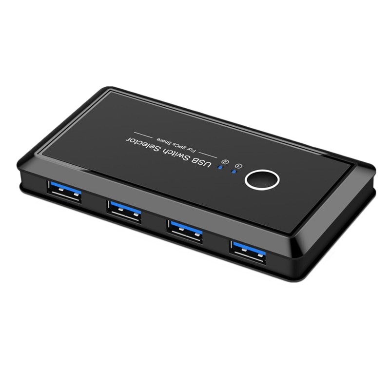 UGREEN Switch KVM USB 3.0 a 4 Porte per 2 PC 2 In 4 Out 5 Gbps Switcher per Tastiera Mouse Stampante Hard Disk Scanner con Controllo da Tavolo e 2 Cavi 3.0 Inclusi