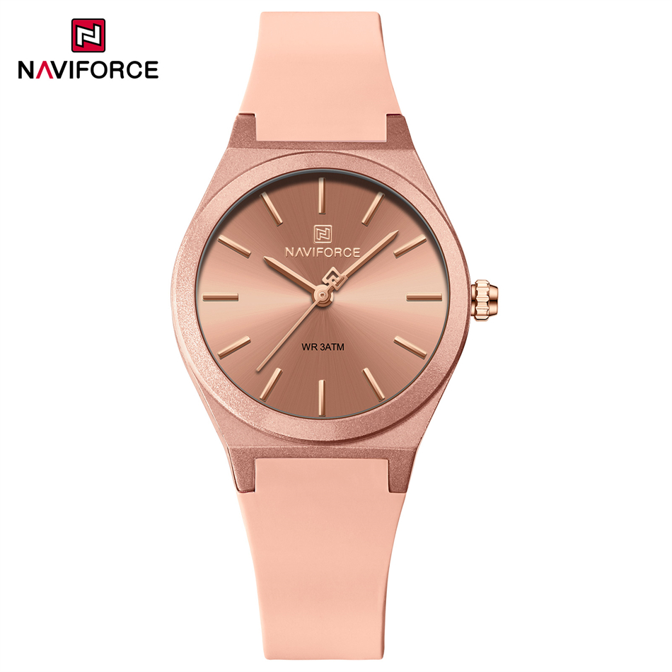 NAVIFORCE 2025 Vrouwen Mode Horloges Quartz Horloge Sport Siliconen Band Dames Horloges Eenvoudige Klok relogios feminino: Rood