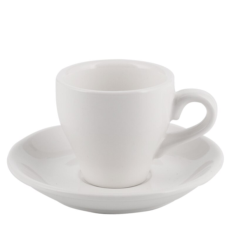 80ml high-grade ceramic coffee cups Coffee cup set Simple European style Mug Cappuccino flower cups Latte: white
