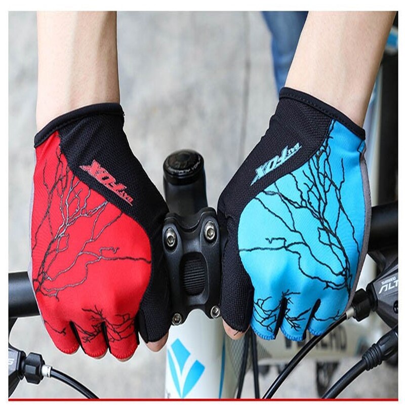 BATFOX-guantes de Ciclismo de medio dedo para hombre y mujer, plantilla de Gel antideslizante, transpirables, para ciclismo de montaña, Guantes de bicicleta de carretera, guantes deportivos de ciclismo