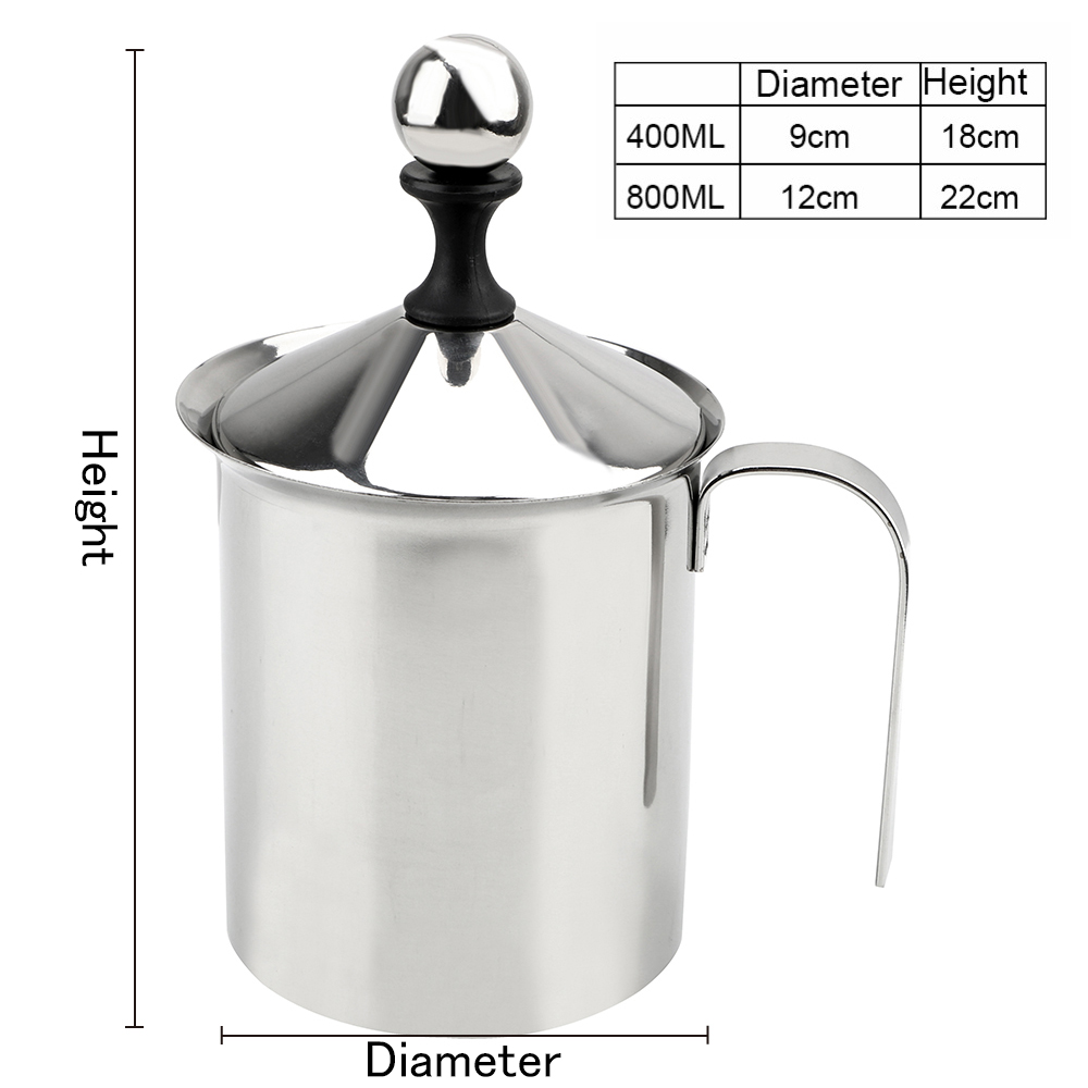 Schiuma di latte maglia schiuma di caffè montalatte manuale miscelatore di caffè in acciaio inossidabile 400/800ML utensili da cucina crema per latte a doppia maglia